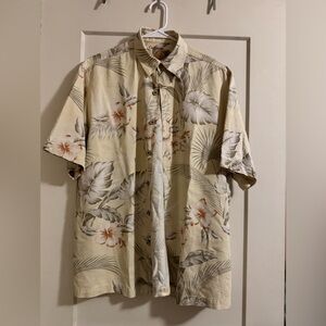 Caribbean Joe Beige Floral Men's Shirt